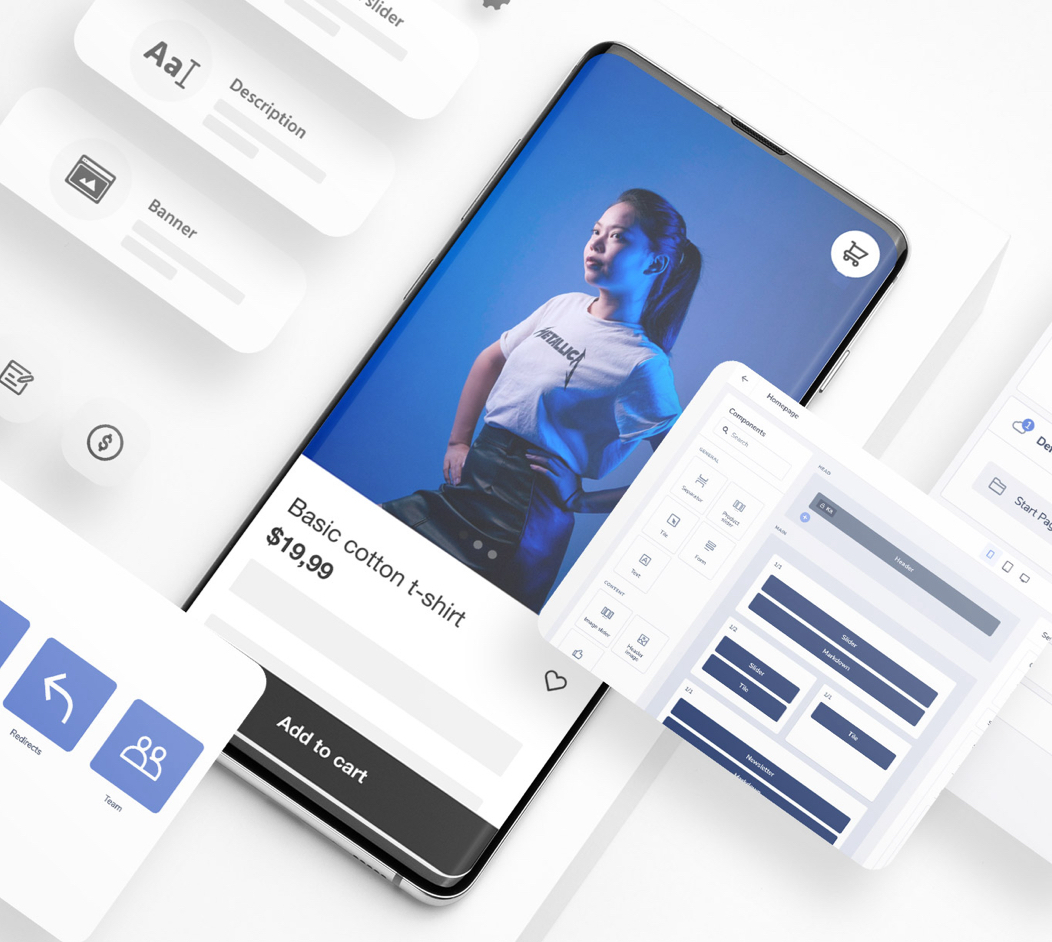 illustration of a webshop on a smartphone