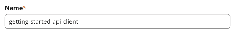 A screenshot of the API Client name