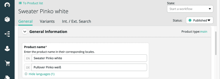 Localizable fields displayed in the Merchant Center