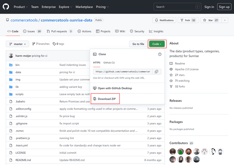 Download the zip file from the GitHub repository